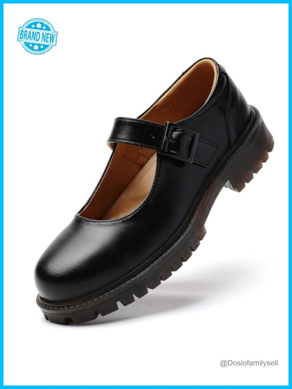 Mary Jane Flats Women Leather Oxfords Memory Foam Non-Slip Comfort Work Shoes